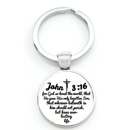 Keychain With Printed Bible Quote