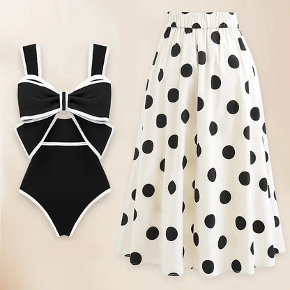 Red Retro One Piece Swimsuit - MONLANE