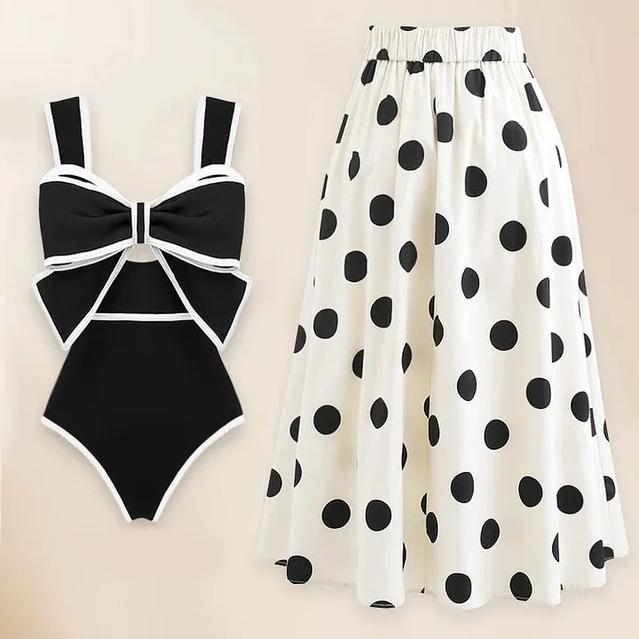 Red Retro One Piece Swimsuit