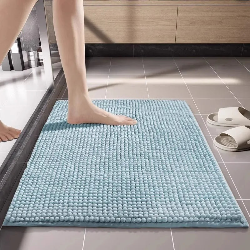 Chenille Bath Mat Water Absorbent Non Slip Rug