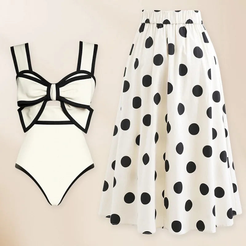 2024 Red Retro One Piece Swimsuit