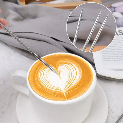 5/1Pcs Latte Pull Flower Needle