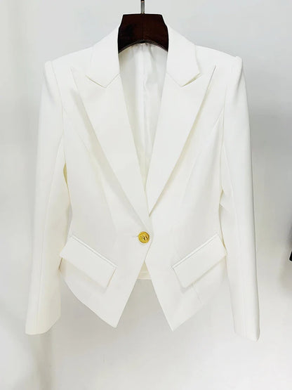 Designer Slim Fitting Single Button Blazer