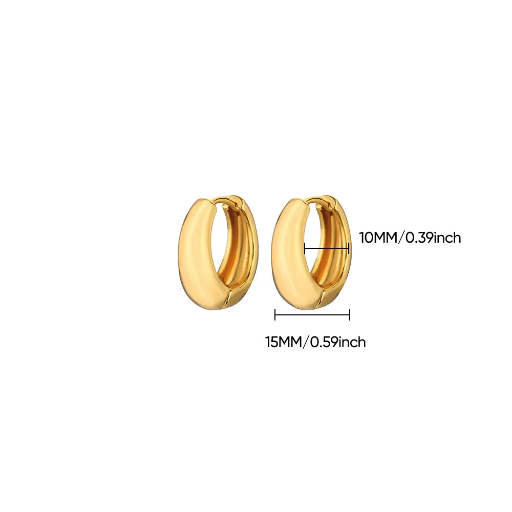 Classic Chunky Stainless Steel Hoop Earring - MONLANE