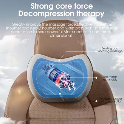 Relax on the go with our Car Massage Neck Pillow & Lumbar Support—vibrating comfort for your car or office to ease neck, back, and waist tension!