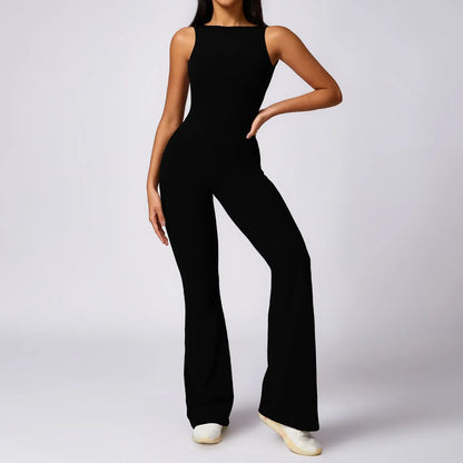 Sexy V Back Jumpsuit Gym Set