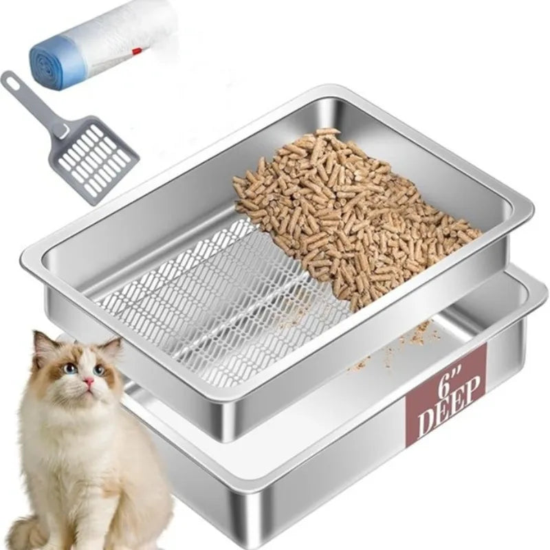 Stainless Steel Cat Litter Basin and Sifter