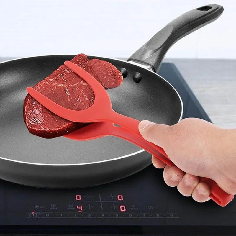 2 in1 Silicone Clip Spatula for Frying