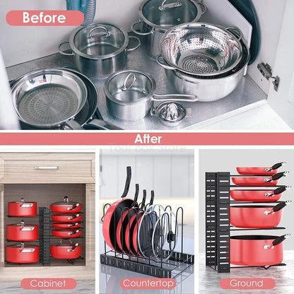 5/8 Tiers Pan Pot Organizer Rack #4