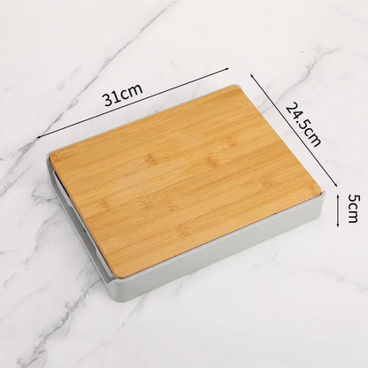 Kitchen Chopping Blocks with Storage Drain Storage Box,
