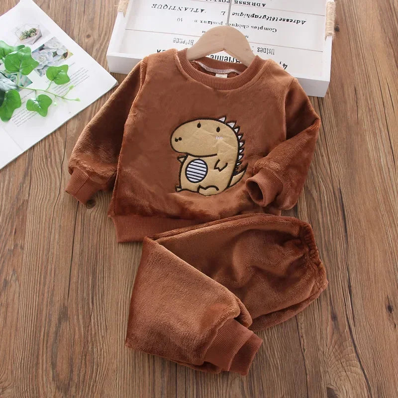 2Pcs Cozy Kids Winter Pajamas