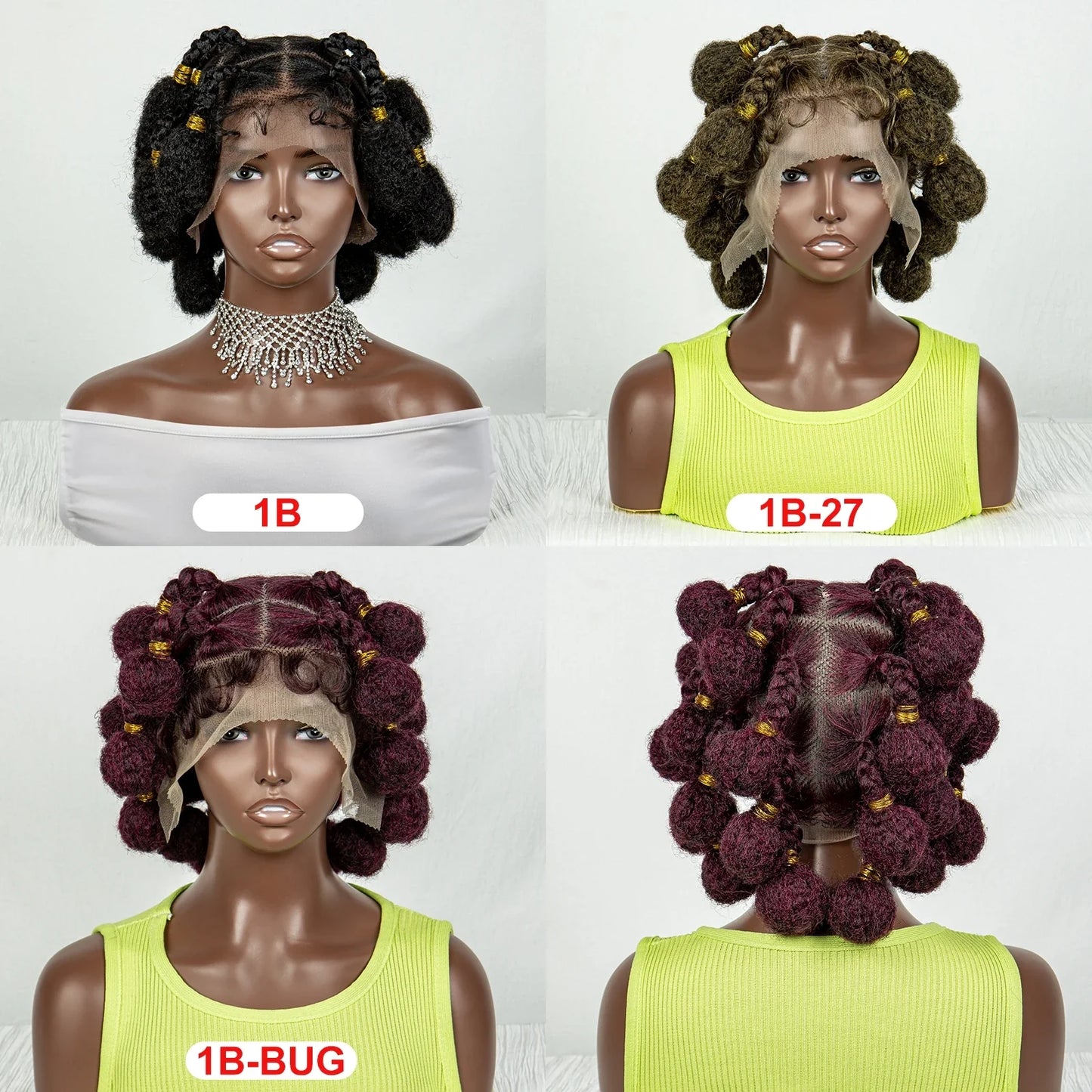 Full Lace Short Bantu Braided Wig - MONLANE
