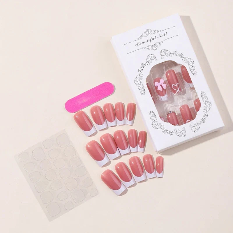 Chic Bow Tie Adorned Press On Nails