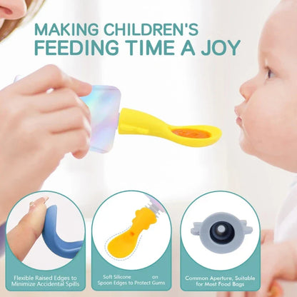 5 Pcs Soft Flexible Silicone Baby Spoons - MONLANE