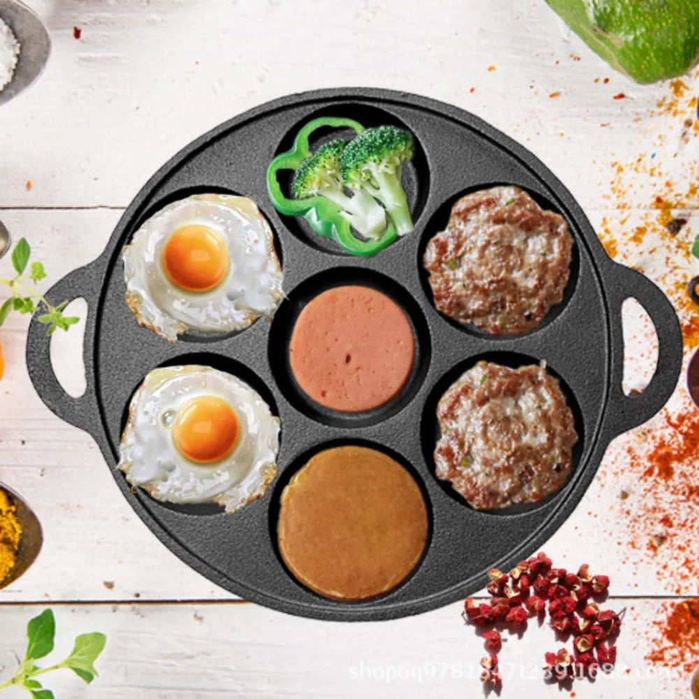 Multipurpose Cast Iron 7 Hole Non-Stick pan
