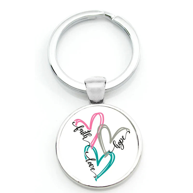 Keychain With Printed Bible Quote