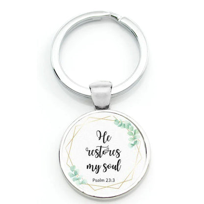 Keychain With Printed Bible Quote