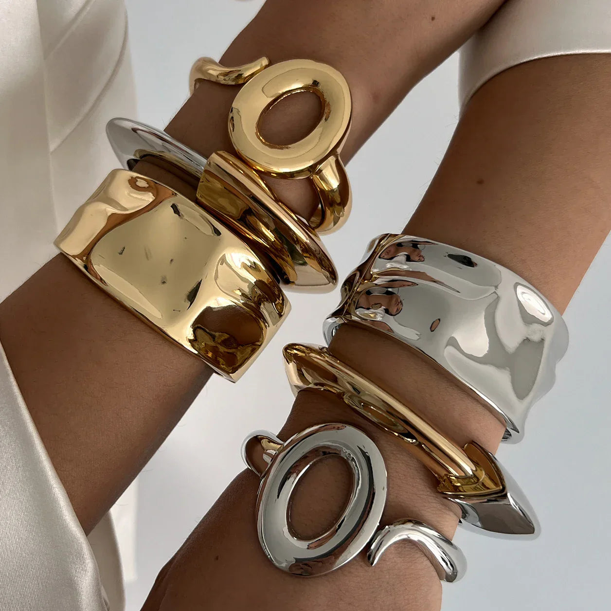 Ingemark Exaggerated Punk Irregular Wide Cuff Bangle
