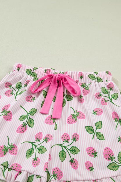 Striped Strawberry Pajama Set