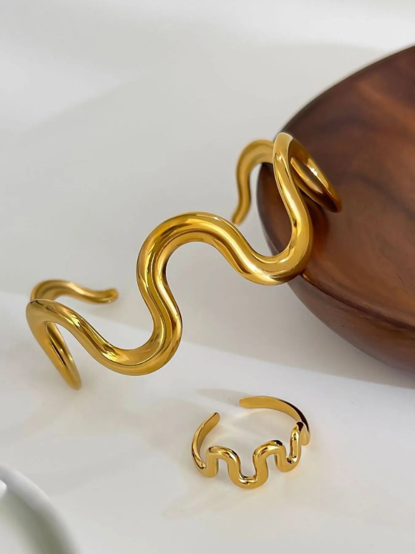 Wave Snake Design Bracelet Set