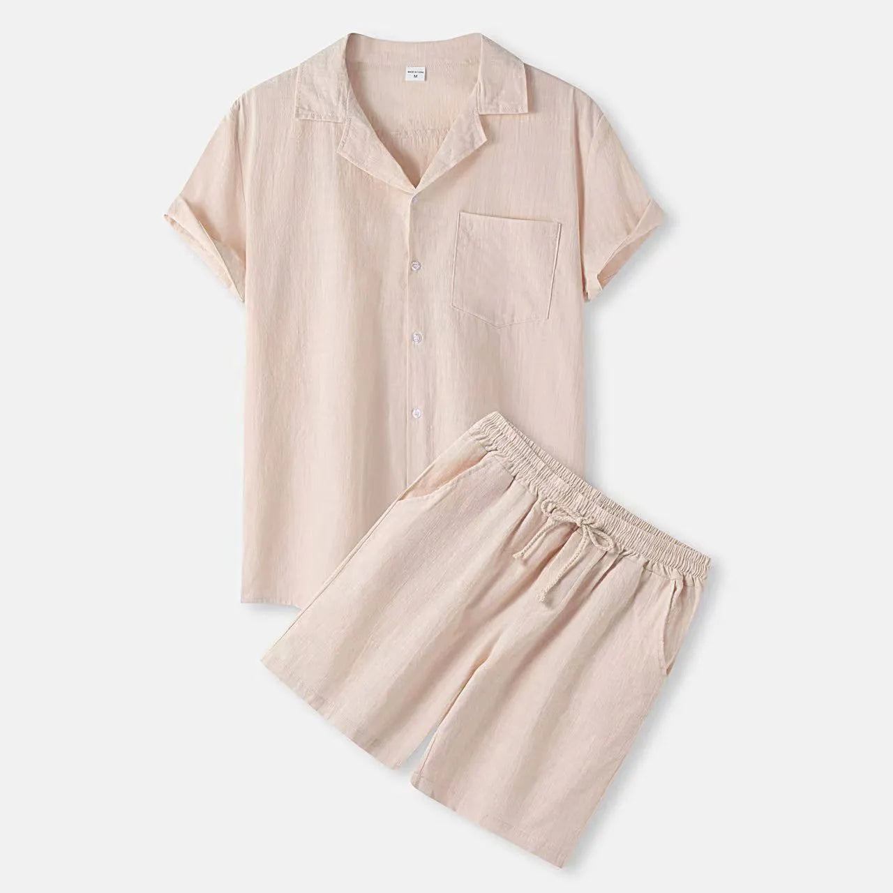 Men's Button Up Shirt and Shorts Set