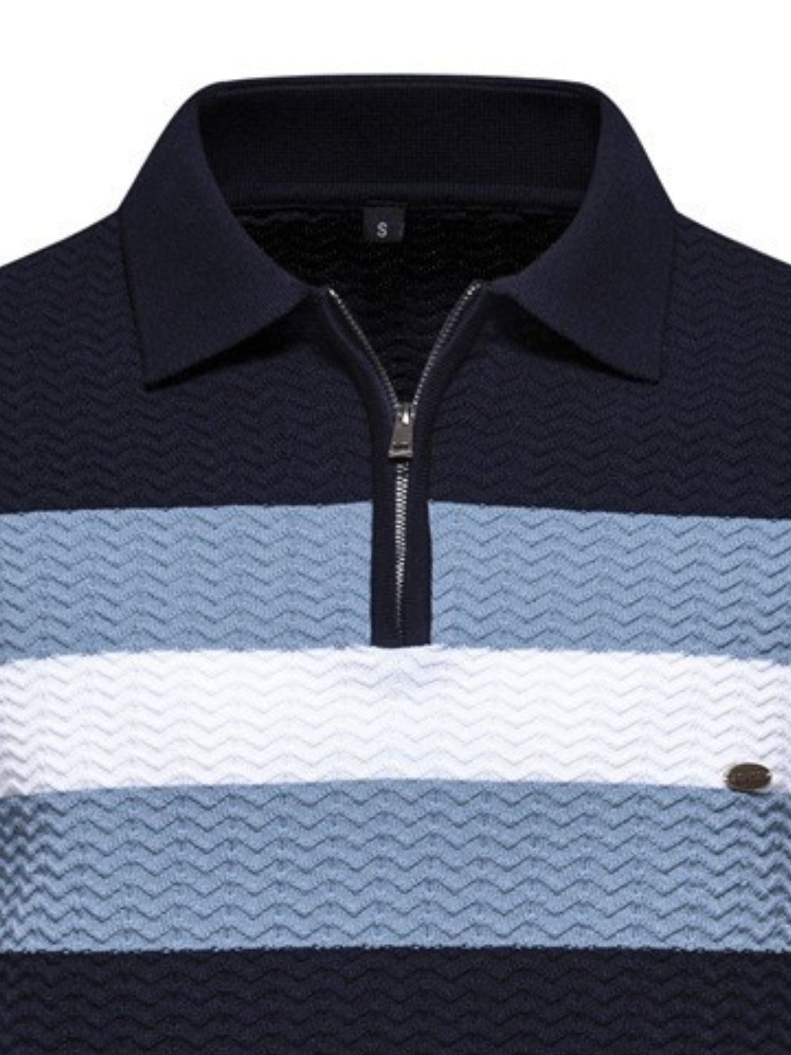 Men's Striped Texture Knit Polo