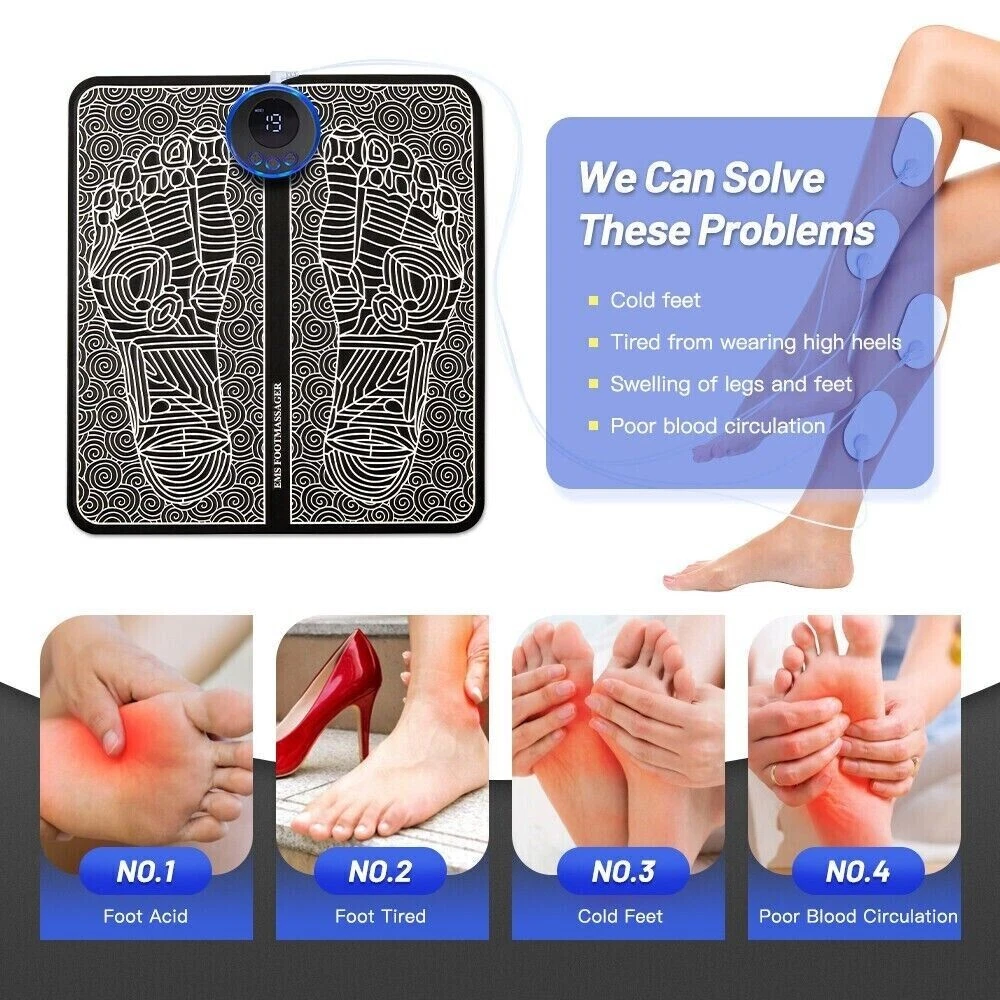 Electric Foot Massager Pad Blood Circulation Muscle Stimulator