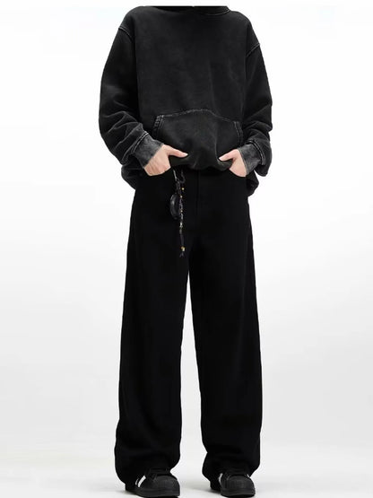 Men's Embroidered Palm Tree Wide Leg Jeans