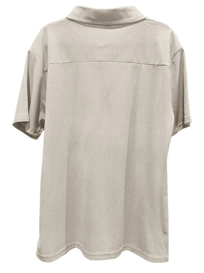 Men's Quarter Zip Short Sleeve Polo and Pants Set