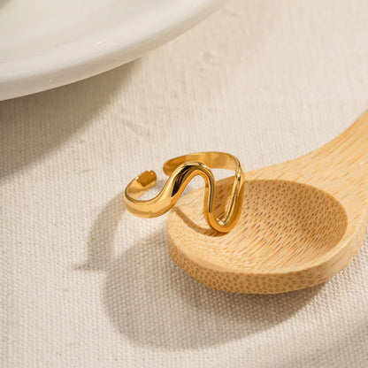 Asymmetrical Stainless Steel Ring