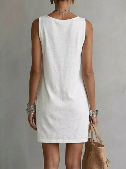 Sleeveless Cowl Neck Mini Dress