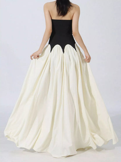 Two Tone Tube Maxi Dress