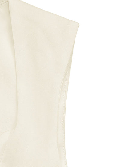 Sleeveless Vest and Pleated Maxi Skirt Set