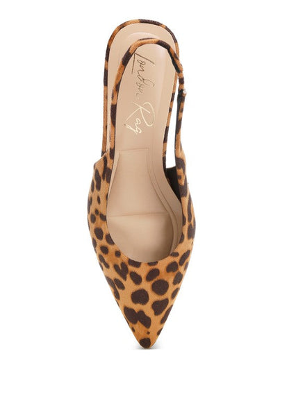 Inana Leopard Slingback Kitten Heels