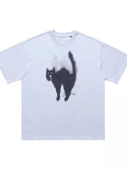 Men's Cat Graphic Short Sleeve T-Shirt