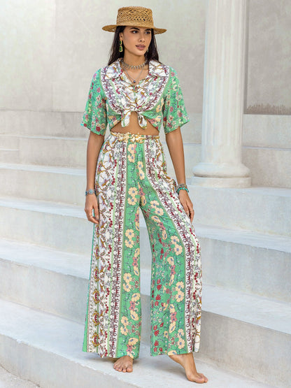 Floral Printed Pants Set