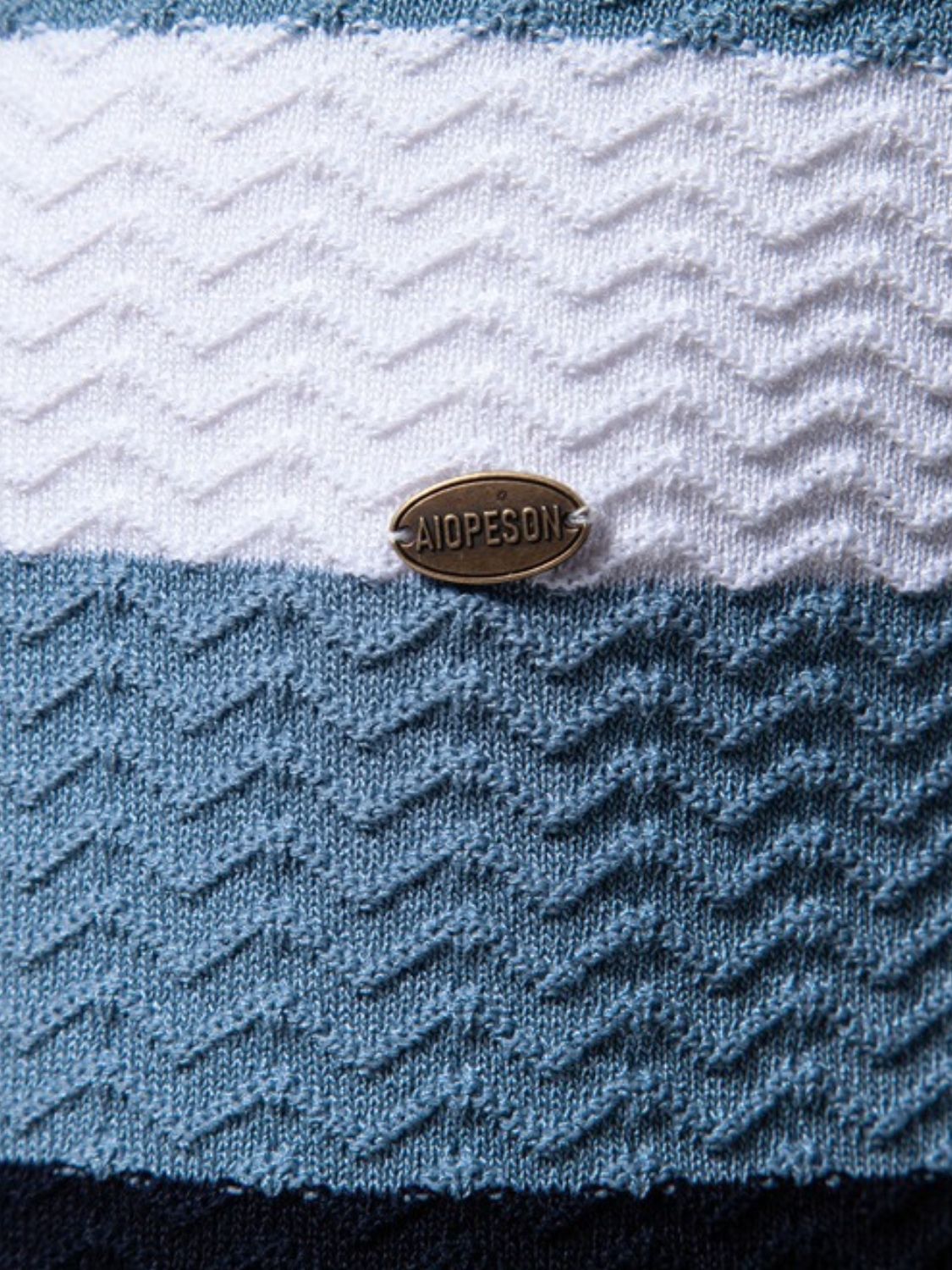 Men's Striped Texture Knit Polo