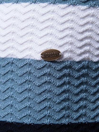 Men's Striped Texture Knit Polo
