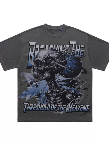 Men's Skull Graphic Round Neck T-Shirt