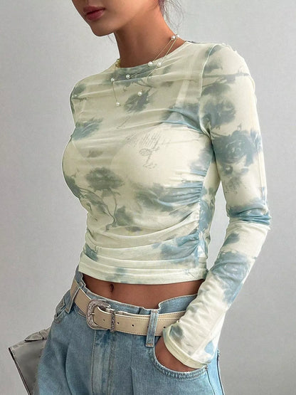 Floral Print Long Sleeve T-Shirt