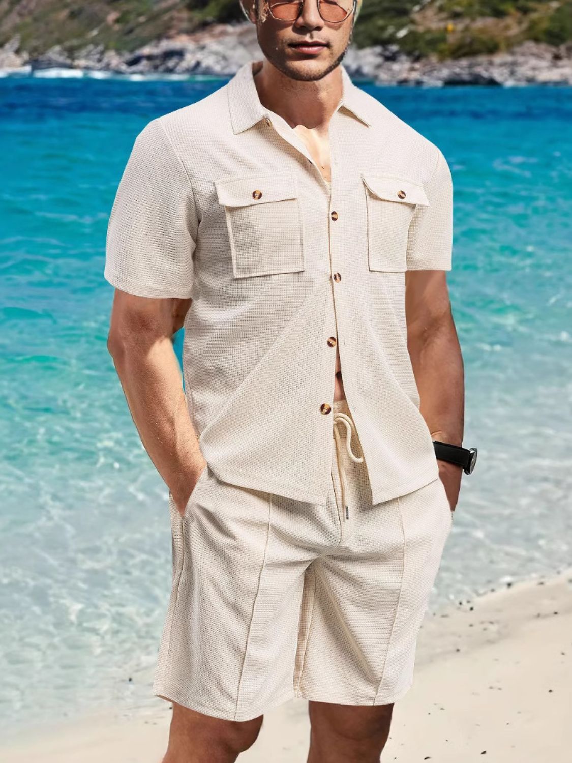 Men's Full Size Shorts Set