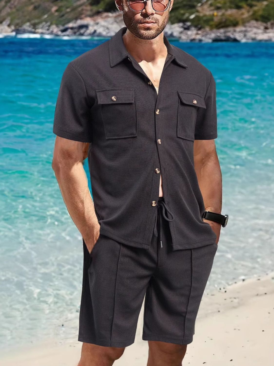 Men's Full Size Shorts Set