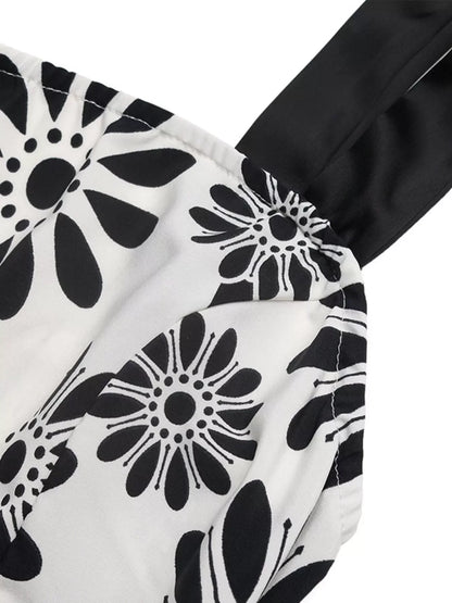 Floral Print Tie Strap Casual Dress