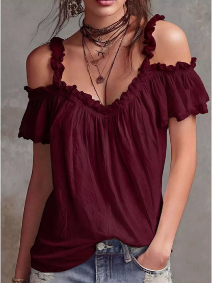 Frill Cold Shoulder Blouse