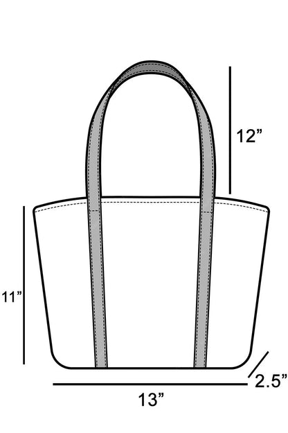 Fame Two Tone Stripe Straw Tote Bag