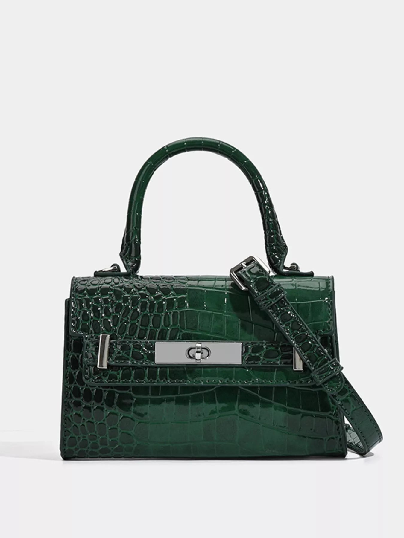 Croc-Embossed Handbag