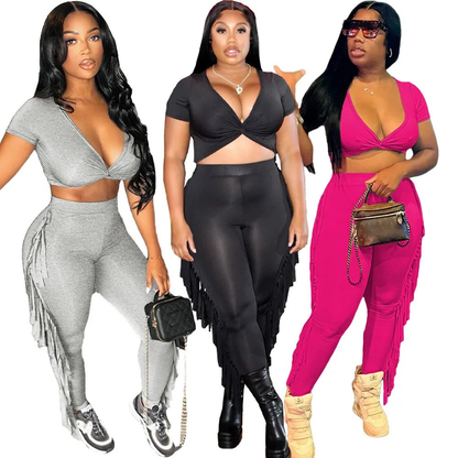 Tassel pants two-piece set